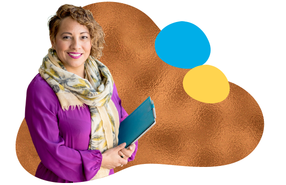 business woman holding notebook