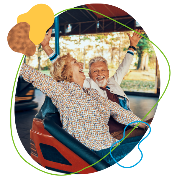 Couple at an amusement park 