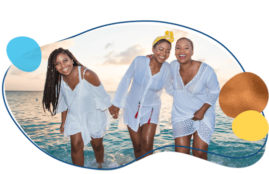 three girlfriends vacationing