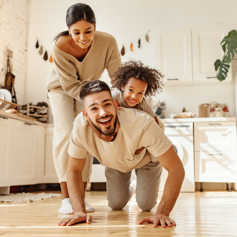 Family in their kitchen