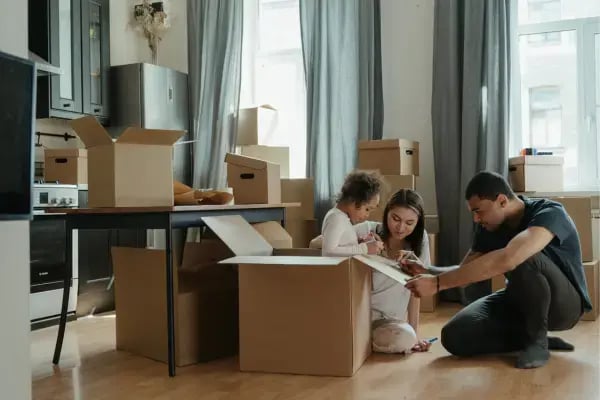 Family in their new house (1)