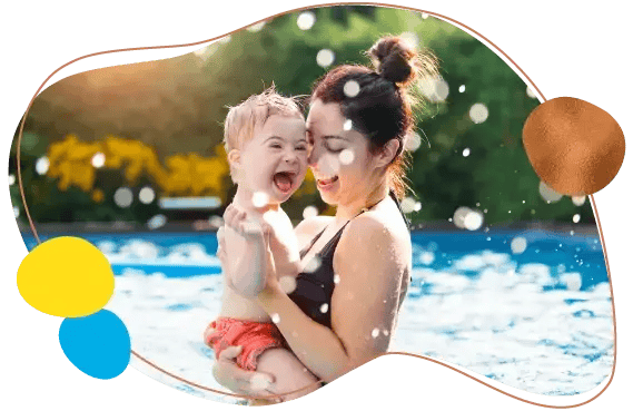 mom and son in pool (1)