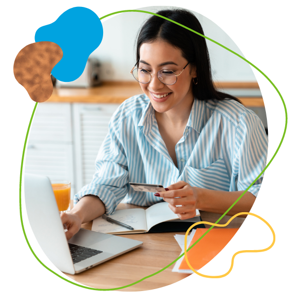 Woman making an online purchase