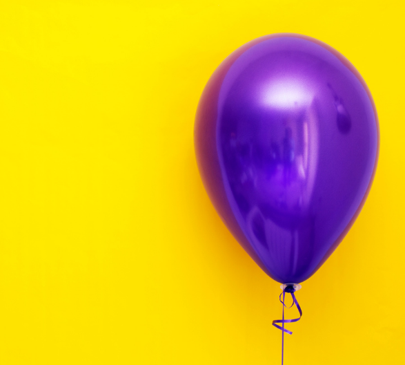 Yellow Background, Purple Balloon
