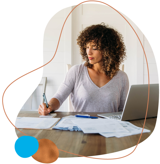 woman paying bills