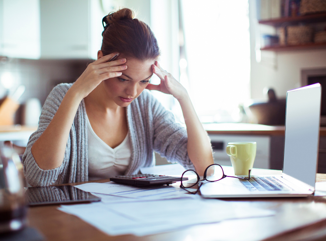 woman paying bills